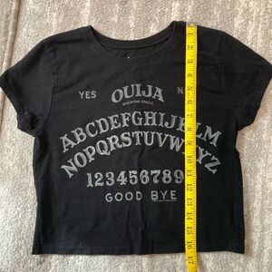 Ouija Board Mighty Fine Black Crop Top Tee
